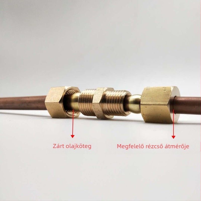 Rézcső redukáló csatlakozó gyorskapcsolóval, nagy nyomáshoz