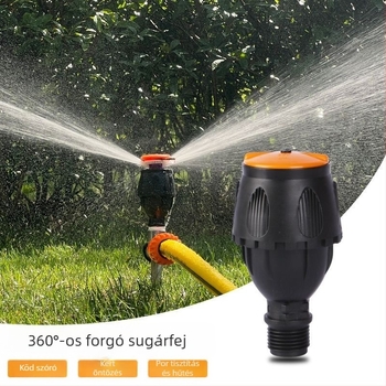 Automata forgó öntözőfej, 360°-os permetező, PP anyag, 550L kapacitás, alkalmas otthoni kertekhez, mezőgazdasági termeléshez és nyilvános zöldfelületekhez