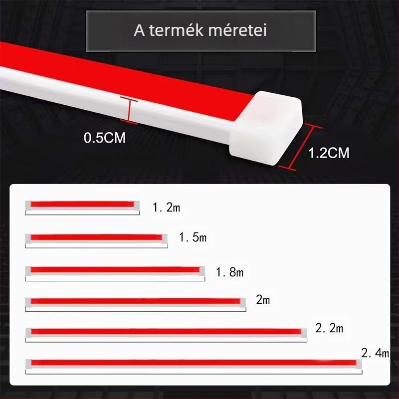 Autó DRL hood fedél LED 2835, szilikon, 12V, 10W, IP45