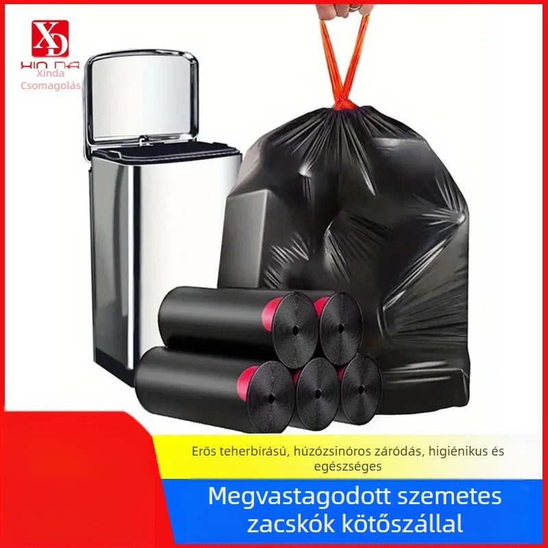 Húzózsinóros szemeteszsák, dupla rétegű, otthoni használatra, testreszabható, napi 10000 darab gyártás, ajándékcsomagolás