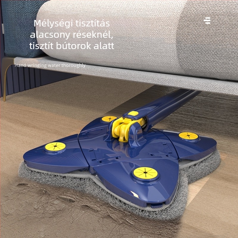 Flat Mop Twist – érintés nélküli víztisztítás, finom rostok, rozsdamentes acél nyél, teherbírás legfeljebb 10 kg