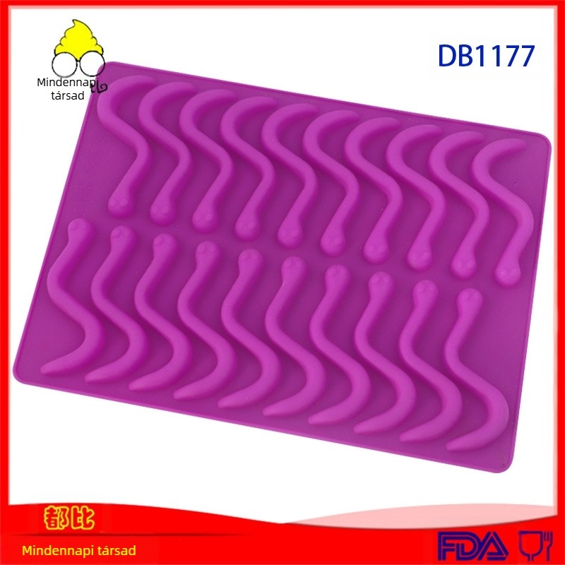 Szilikonból készült, téglalap alakú csokoládéforma DIY sütéshez, nagykereskedelmi csomagolás