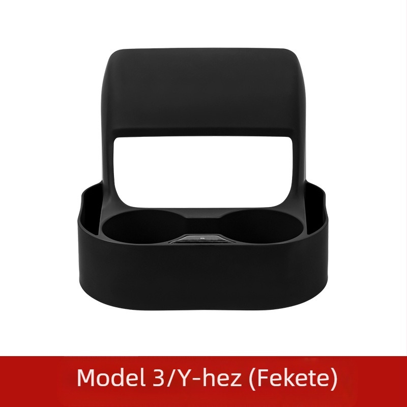 Kingsmith műanyag pohártartó a Tesla Model 3 hátsó légkivezetőjéhez – belső átalakítás, testreszabható, licencelt magánmárka