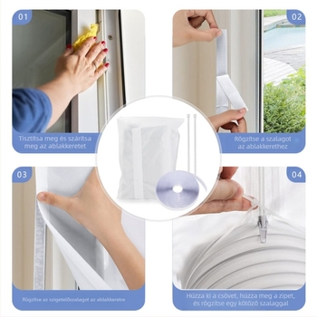 Hordozható klímaberendezés tömítő vászon - UV-védelem, vízálló, csúszóablakhoz, hőszigetelés és energiatakarékosság