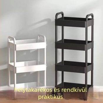 Könyvespolc kerekkel, többszintes, műanyagból, modell 2024022701, 2-5 réteg, multifunkcionális