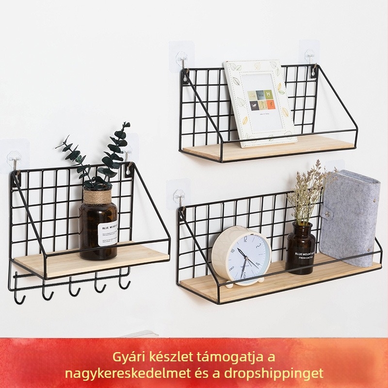 Fali vas polc, fúrás nélkül, konyhába, fürdőszobába, hálószobába és nappaliba