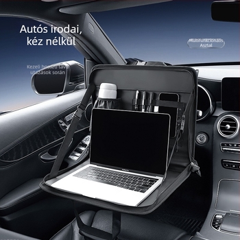 Autóba való tabletás/laptopos tartó bőrtáblával, SN961 modell, Multifunkcionális, Logó nyomtatás elérhető