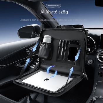 Autóba való tabletás/laptopos tartó bőrtáblával, SN961 modell, Multifunkcionális, Logó nyomtatás elérhető