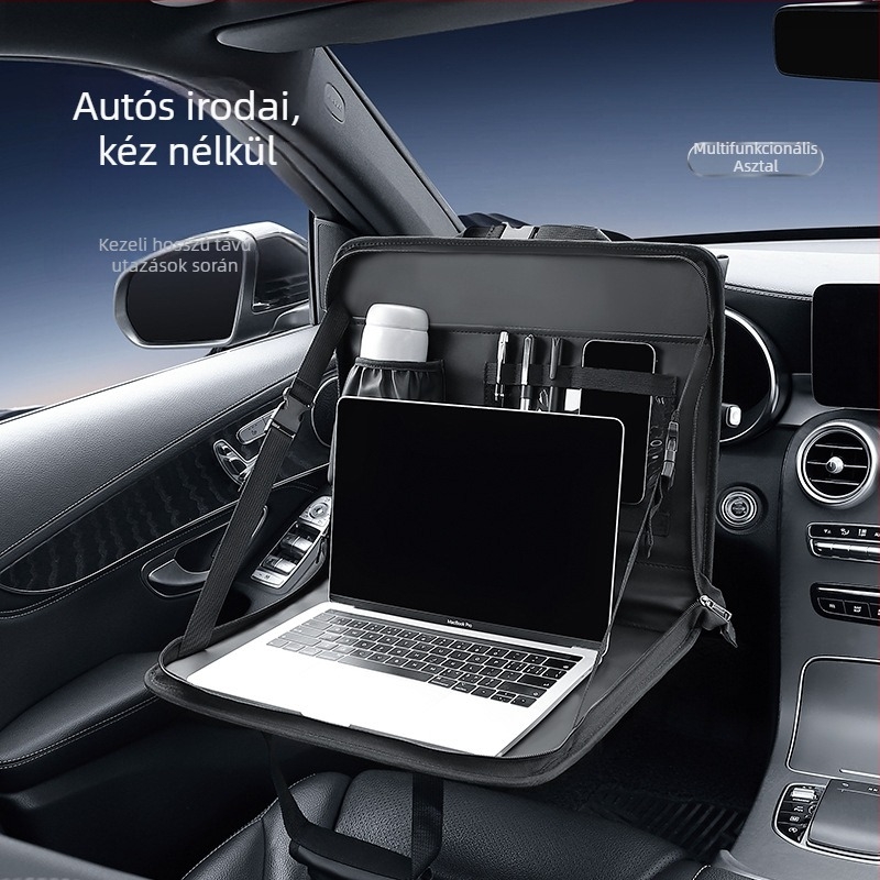 Autóba való tabletás/laptopos tartó bőrtáblával, SN961 modell, Multifunkcionális, Logó nyomtatás elérhető