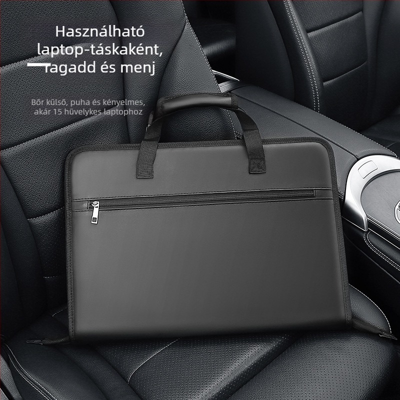 Autóba való tabletás/laptopos tartó bőrtáblával, SN961 modell, Multifunkcionális, Logó nyomtatás elérhető