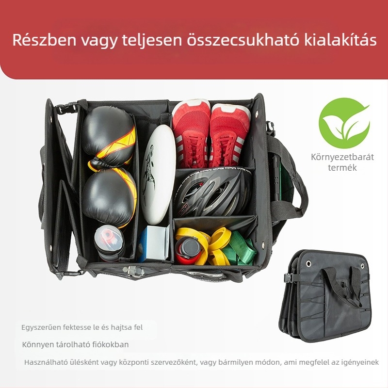 Autóhátsó tároló doboz – összecsukható, vízálló, fogantyúval, Oxford anyag, 3,4 kg kapacitás