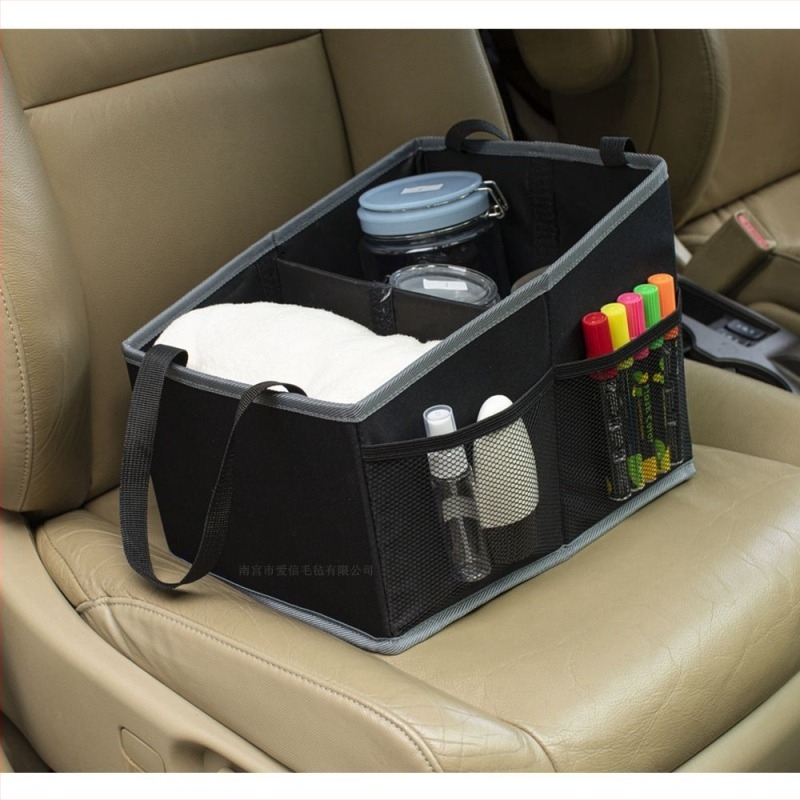 Összecsukható autós tároló doboz Oxford anyagból, vízálló, univerzális, középső üléshez illeszkedik, rendező