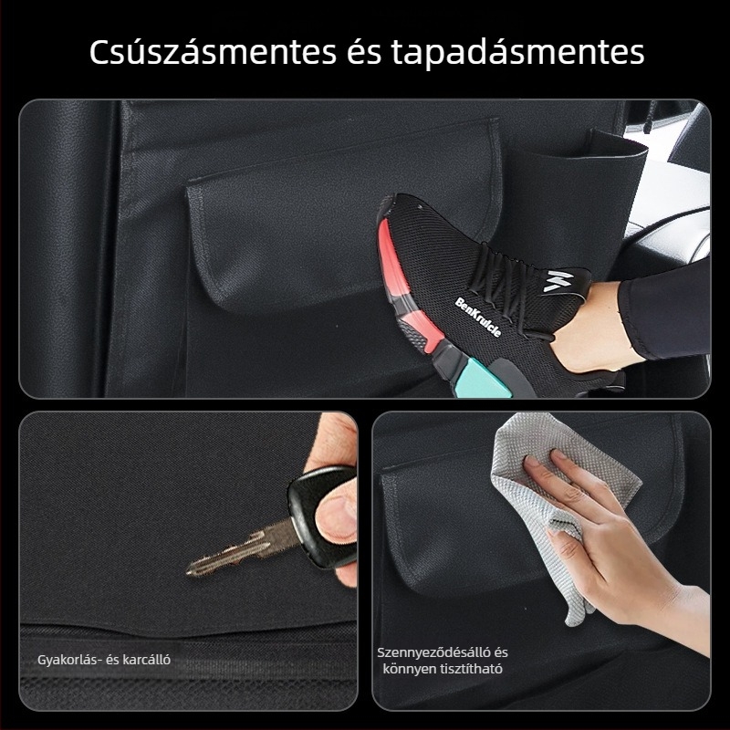 Oxford anyagú autóülés hátfalára való tárolótáska — vízálló, összecsukható, fogantyúval és logóval testreszabható