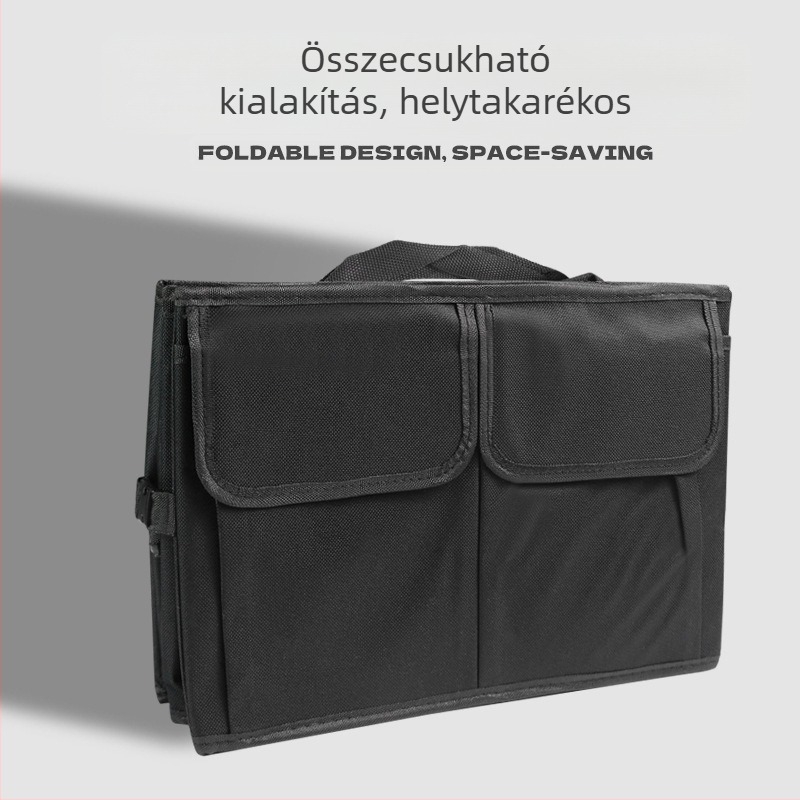 Autó csomagtartó szervező, összecsukható, textil anyagú, vízálló, univerzális kompatibilitás, logó nyomtatás (Anyag: textil, Vízálló, Összecsukható, Univerzális kompatibilitás, Logó nyomtatás)
