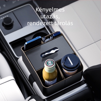 Autókarfához tartozó tároló doboz – bőr, középső konzol, univerzális kompatibilitás, testreszabható, Cabron márka
