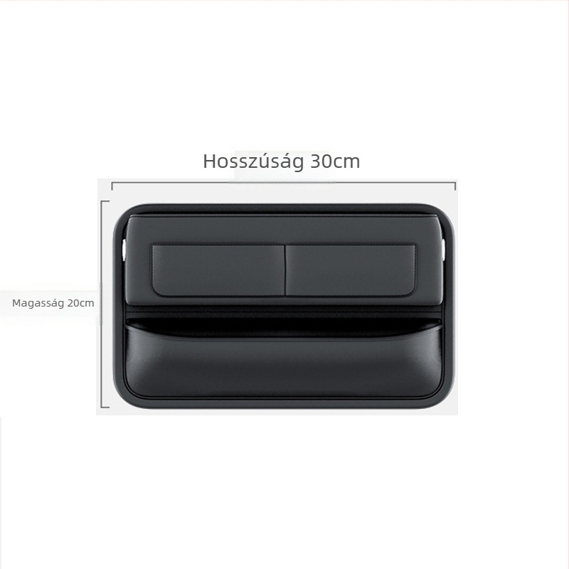 Bőr ülés közötti tároló doboz, kártyatartó rekeszekkel, testreszabható logónyomással