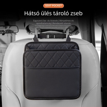 Hátsó ülés tároló táska – bőr, nagy kapacitás, függő rögzítés, logónyomtatás, testreszabható