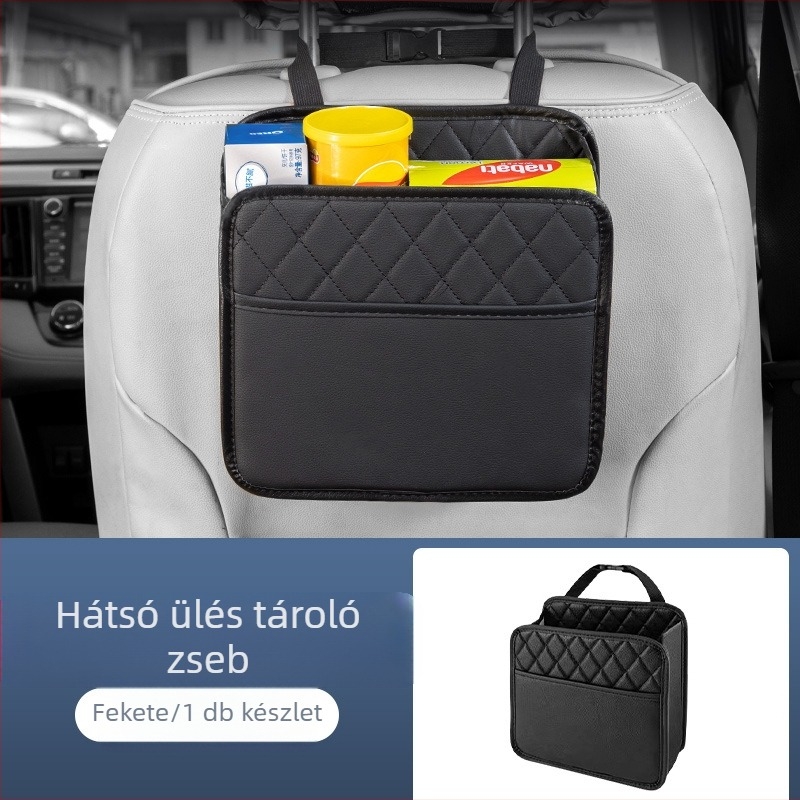 Hátsó ülés tároló táska – bőr, nagy kapacitás, függő rögzítés, logónyomtatás, testreszabható