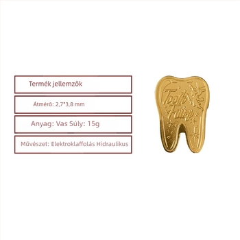 Fogtündér fémérme gyermekeknek – geometriai alakú emlékérme játékhoz, PP zacskós csomagolás