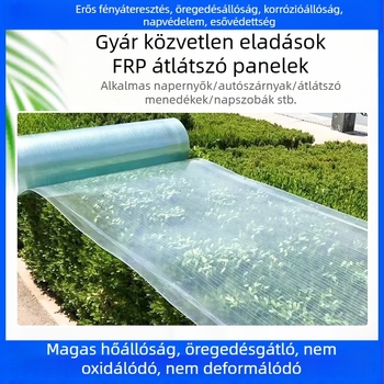 FRP átlátszó világító panel növényházhoz — tűzálló, 0,8–3 mm