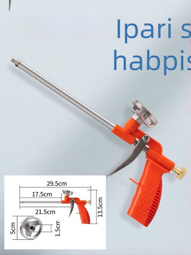 Tömítőpisztoly poliuretán habhoz ajtók és ablakokhoz – hosszított, könnyen tisztítható; Anyag: műanyag/fém; Alkalmazás: tömítés