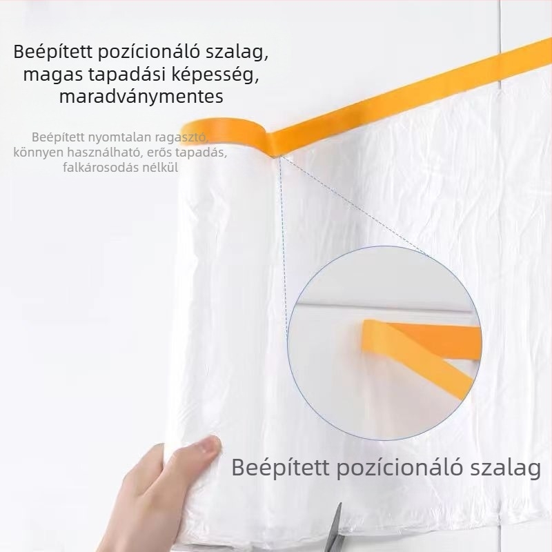 Egyszer használatos műanyag bútorvédő, átlátszó, logónyomással és testreszabással