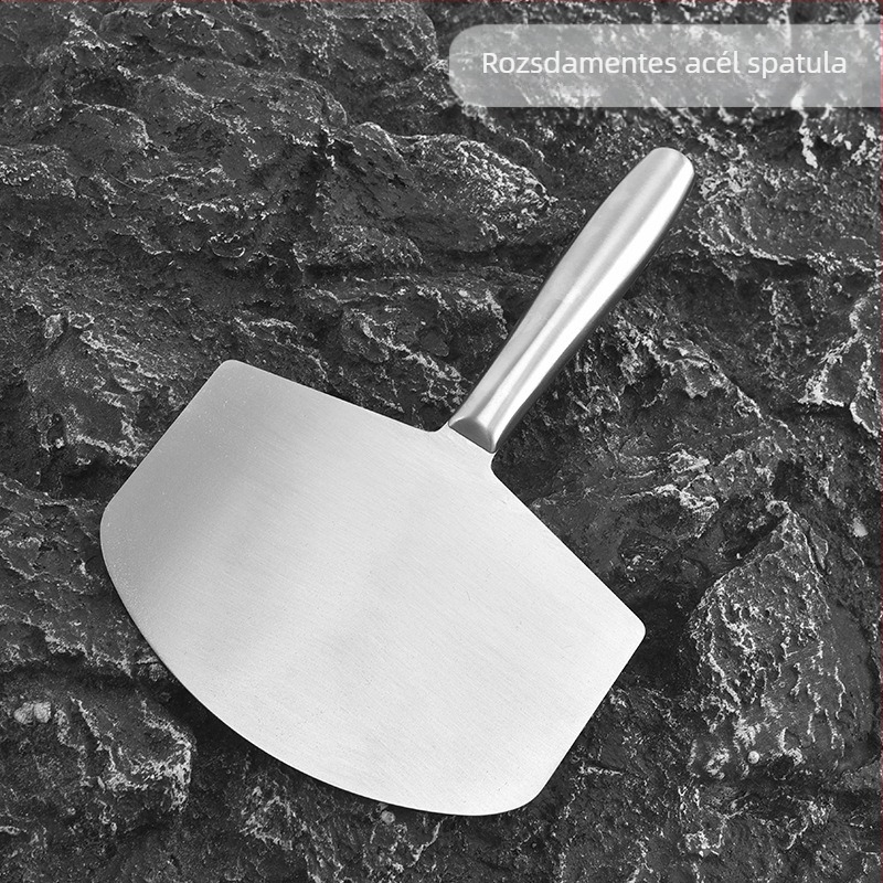 Ívelt élű gittkés rozsdamentes acélból, kaparóval és görbe glettelő eszköz