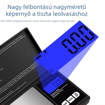 Elektronikus ékszer mérleg, mini zsebméretű, magas pontosságú, hordozható mérleg, mérési tartomány 0,05–500 g