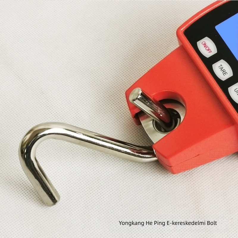 P300 elektronikus függő mérleg, mérési tartomány 100–300 kg, elektronikus mérés, tápellátás: 3×5 elem, hosszúkás kialakítás, többfunkciós használat