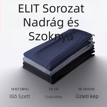 Uniszex üzleti nadrág, egyenes szár, poliészter-keverék, vasalásmentes, munkahelyre, négy évszakos, díszes gombos rész