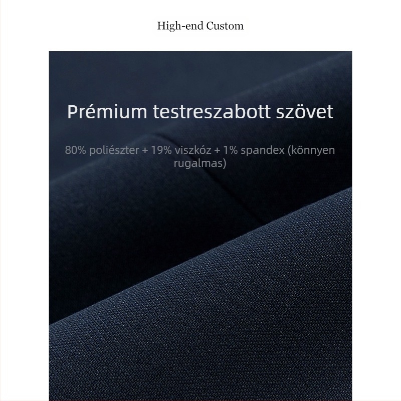 Férfi üzleti öltöny slim fit, sík gallér, kétgombos záródás, középső hátsó hasítás, viszkóz-alapú keverék