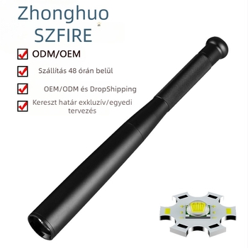 Önvédelmi bot LED zseblámpával, alumínium ötvözet, 5W, univerzális 2AA/3AA/4AA akkumulátorok töltővel, 100–200 m hatótáv, 360° forgás