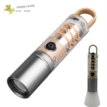 LED zseblámpa optikai zoommal, újratölthető, 10W, hatótáv 500 m-ig, kampóval