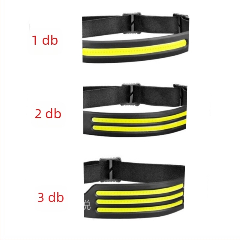 Silikon COB fejlámpa USB töltéssel, vízálló, 10W, 500–1200 mAh akkumulátor, kültéri futáshoz