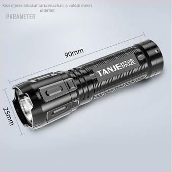 Kézi zseblámpa HS105 — 3W LED, 3.7V, 14500 elem, 90° fényszög