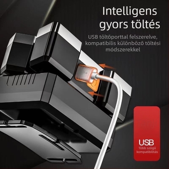 Ötfejű LED fejlámpa bányászathoz, újratölthető, 20W, 4000mAh, 100–200 m hatótáv