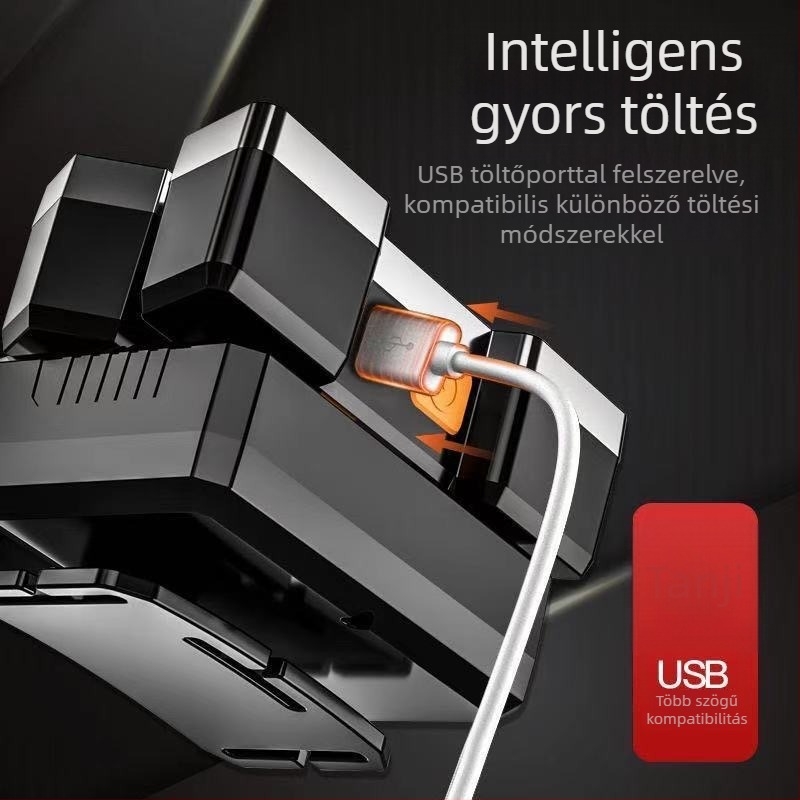Ötfejű LED fejlámpa bányászathoz, újratölthető, 20W, 4000mAh, 100–200 m hatótáv