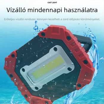 Hordozható munkalámpa, 10W, 3000mAh akkumulátor, akkumulátoros működés, fényforrás: izzó, töltési bemenet 5V1A, fénysugár 100-200 m