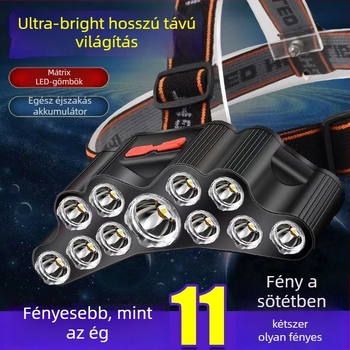 LED fejfényszóró USB-töltéses, 200 m hatótáv, vízálló, 113 g