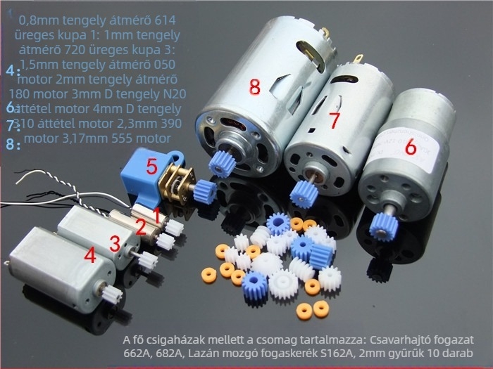 Khakis boutique spindle gear set with worm gear, D shaft and shaft sleeve