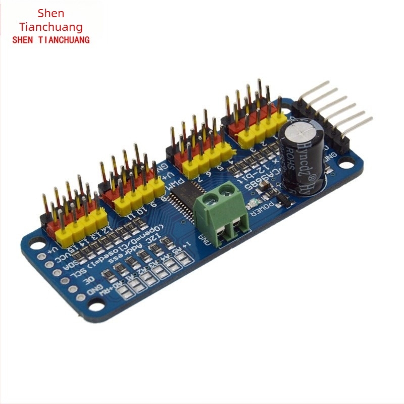 Arduino-kompatibil PCA9685 16-csatornás PWM servo meghajtó tábla I2C