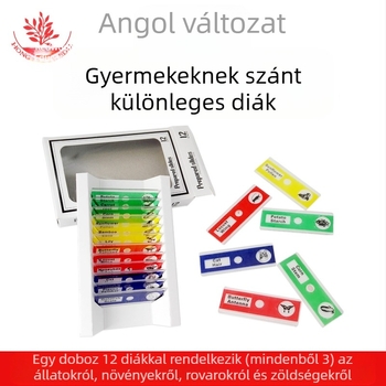 Mangrove PVC műanyag biológiai minták, 12 darabos készlet mikroszkópos üveglapokra, állati és növényi sejtek