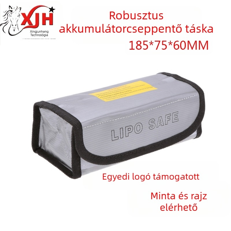XJH Modellrepülőgép Li-akkumulátor Tároló Táska, Robbanásbiztos, Tűzálló, Lángálló, Gumírozott kivitel