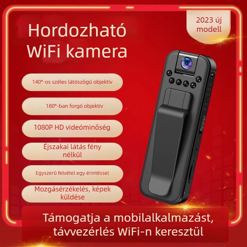 Vezeték nélküli Wi‑Fi kamera 1080p felbontással, 3,6 mm objektív, minimális megvilágítás 0,1 lux, IR éjszakai látás 5 m-ig, mozgásérzékelés
