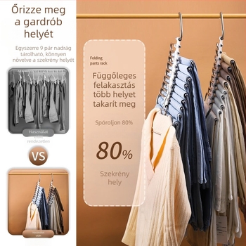 Xufeng nadrágtartó — többszintű, összecsukható teleszkópos kivitel, rozsdamentes acél és ABS, csúszásmentes, 50 db/doboz