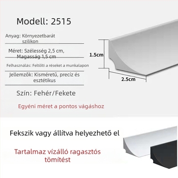 Lágy szilikon vízzáró a konyhapult éleihez és mosogató éleihez, fürdőszobai mosogató felületéhez vízálló tömítés