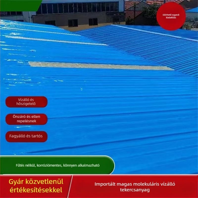 Öntapadó tetőroló vízálló és hőszigetelő, UV‑álló és tartós, poliészter rost, PE mag, réteges szerkezet, tekercs
