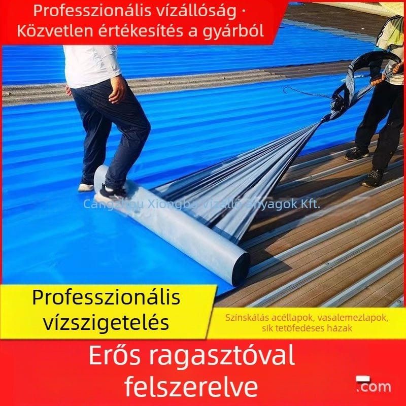 Öntapadó tetőroló vízálló és hőszigetelő, UV‑álló és tartós, poliészter rost, PE mag, réteges szerkezet, tekercs