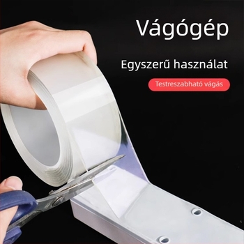 Nanoszalag (akril alapú) – újrahasználható kétoldalú ragasztó felerítéshez; normál hőmérsékleten működik; alkalmas különböző tárolási felületekre