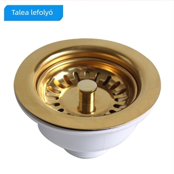 Talea mosogatótálca lefolyó XK223C034 acélgolyós testtel, aranyozott PVD bevonattal, modell XK223C034, anyag: 304 sárgaréz